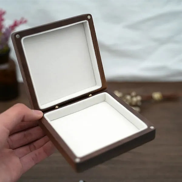 Wooden Square Magnetic Bracelet Pendant Jewelry Storage Box
