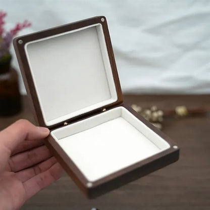 Wooden Square Magnetic Bracelet Pendant Jewelry Storage Box