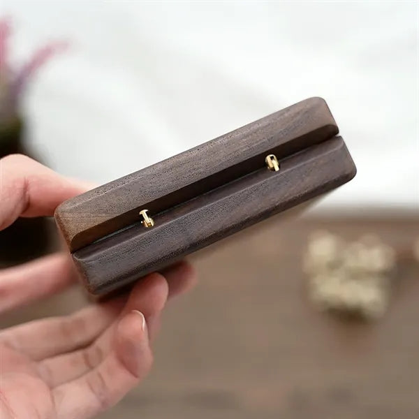 Wooden Square Magnetic Bracelet Pendant Jewelry Storage Box
