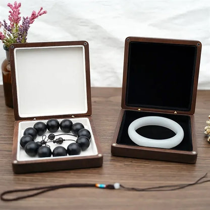Wooden Square Magnetic Bracelet Pendant Jewelry Storage Box