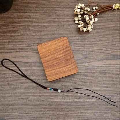 Wooden Square Mirror Magnetic Portable Necklace Jewelry Box