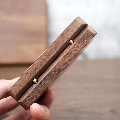 Wooden Square Double Compartment Magnetic Jewelry Box