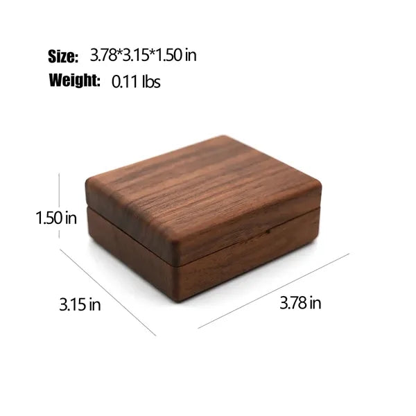 Wooden Square Magnetic Small Multi-Row Ring Jewelry Box