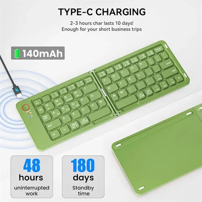 Foldable Wireless Bluetooth Keyboard