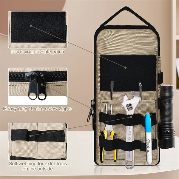 Multifunctional Small Tool Organizer With Zipper Handle