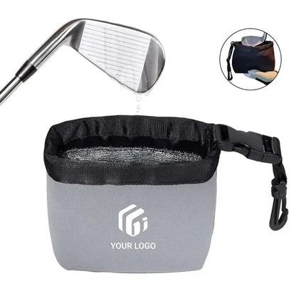 Waterproof Golf Club Cleaning Bag with Detachable Clip