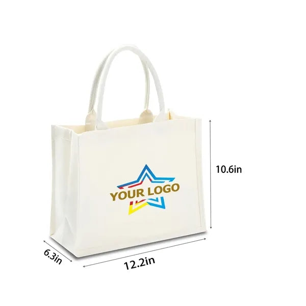 Custom Burlap Film Covered Canvas Tote Bag