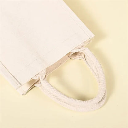 Custom Burlap Film Covered Canvas Tote Bag