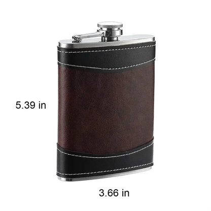 8 OZ Stainless Steel Portable Flat Wine Flask With Funnel