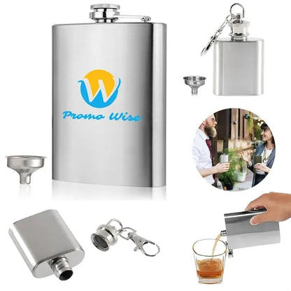 Portable  1/2/4/5 OZ Carabiner Stainless Steel Flat Flask