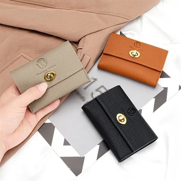 Debossed Full Grain Leather Multifunctional Mini Wallet