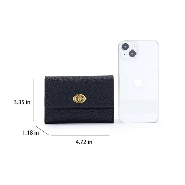 Debossed Full Grain Leather Multifunctional Mini Wallet