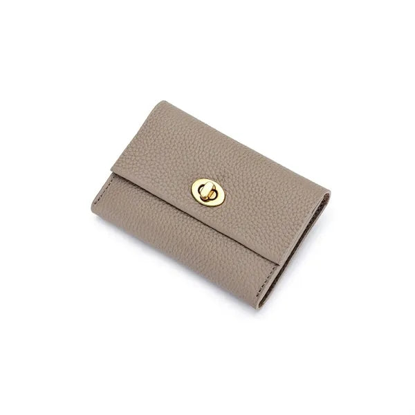 Debossed Full Grain Leather Multifunctional Mini Wallet