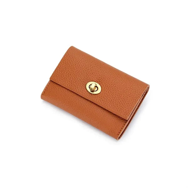 Debossed Full Grain Leather Multifunctional Mini Wallet
