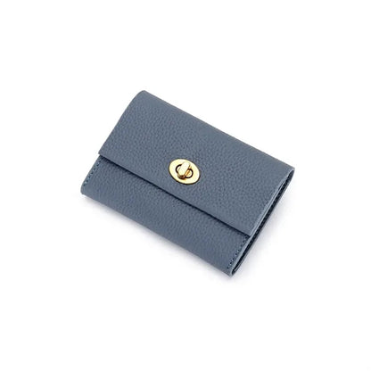 Debossed Full Grain Leather Multifunctional Mini Wallet