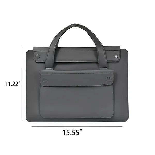 15.6" PU Leather Laptop Bag Handle Organizer Business Use