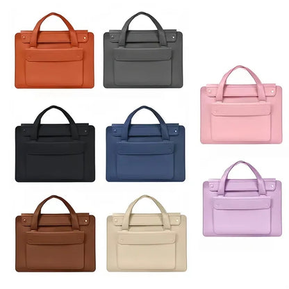 15.6" PU Leather Laptop Bag Handle Organizer Business Use
