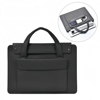 15.6" PU Leather Laptop Bag Handle Organizer Business Use