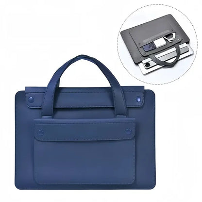 15.6" PU Leather Laptop Bag Handle Organizer Business Use