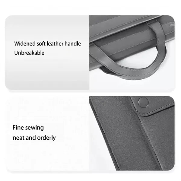 15.6" PU Leather Laptop Bag Handle Organizer Business Use