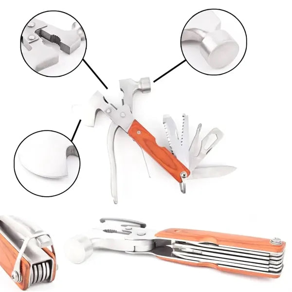 13 in 1 Compact Multi-Tool Axe with Wood Handle