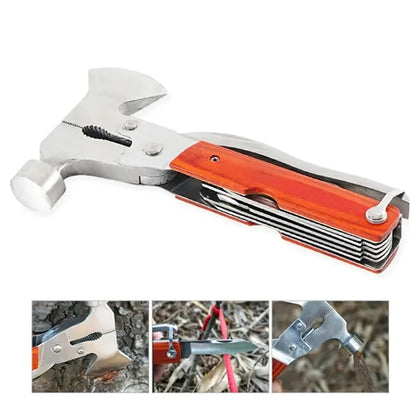 13 in 1 Compact Multi-Tool Axe with Wood Handle