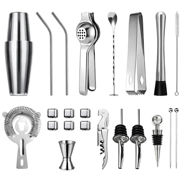 23 in 1 Premium Stainless Steel Cocktail Shaker Set W/ Stand