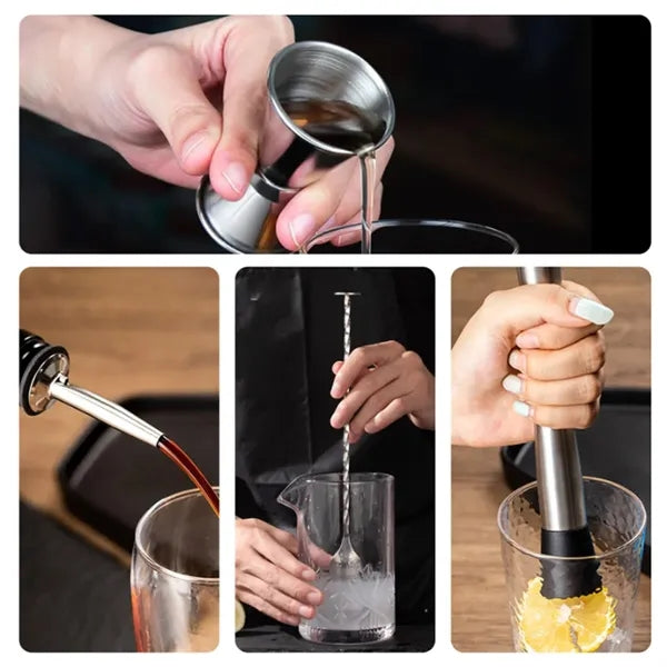23 in 1 Premium Stainless Steel Cocktail Shaker Set W/ Stand