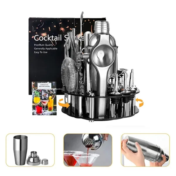 34 in 1 Premium Stainless Steel Cocktail Shaker Set W/ Stand