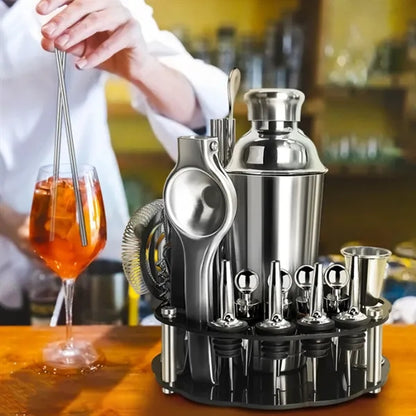 34 in 1 Premium Stainless Steel Cocktail Shaker Set W/ Stand