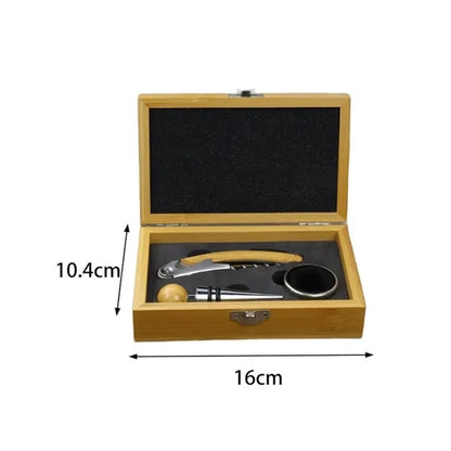 Wooden Box Wine Accessory Gift Set