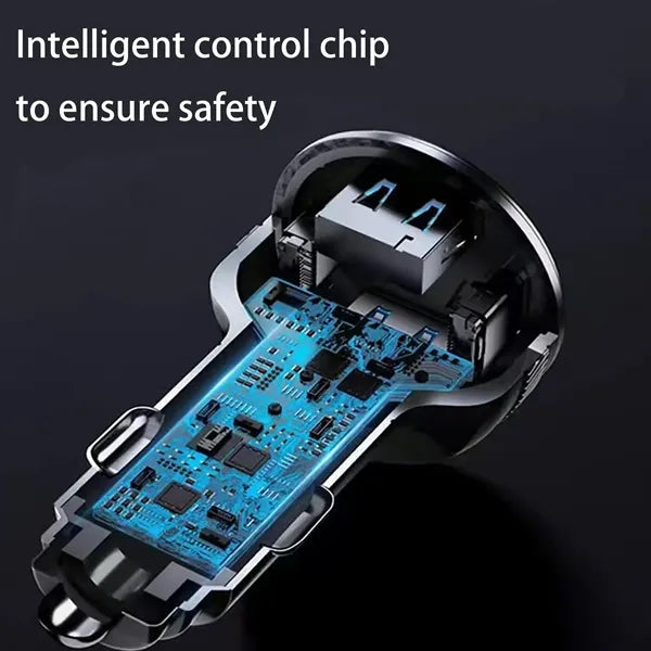 Fast Car Charger with Safety Protection and Dual Port Output