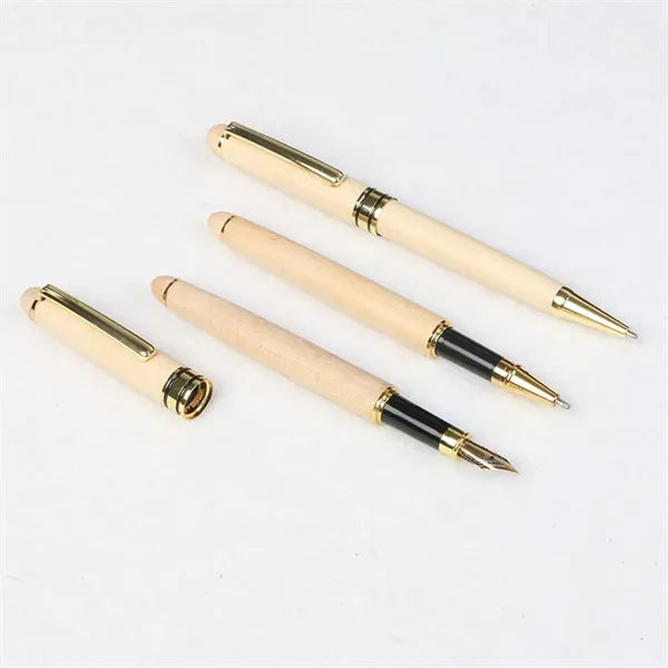 Personalized Pen And Pencil Set In Maple Wood