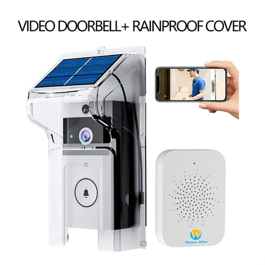 Waterproof Solar Wireless Video Doorbell With Rain Cover