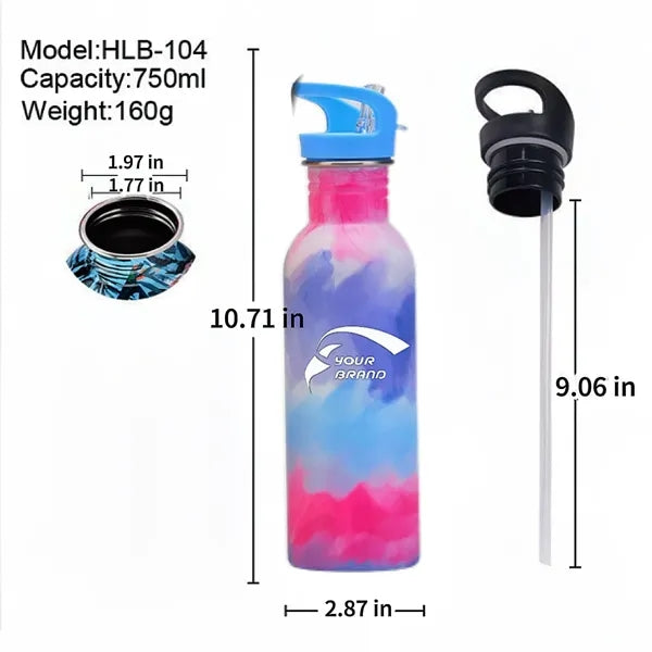 25oz Tie-Dye Stainless Steel Sport Bottle
