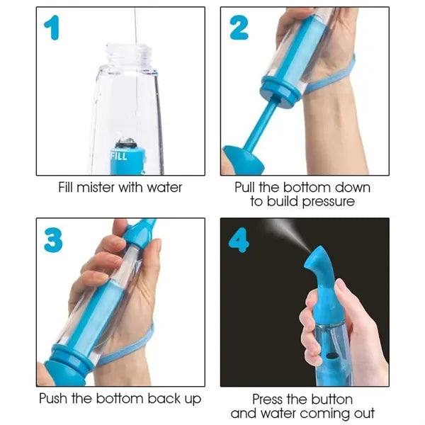 Portable Hydrating Spray Bottle With Pump Carrying Ring