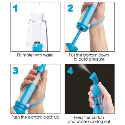 Portable Hydrating Spray Bottle With Pump Carrying Ring