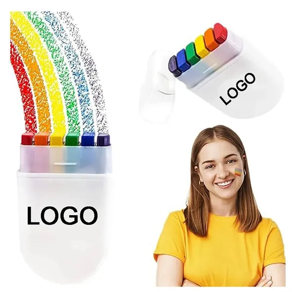 Custom Printed Portable PP Pride Rainbow Face Paint Crayon