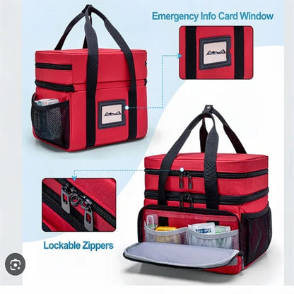 Portable First Aid Kit with Large Capacity