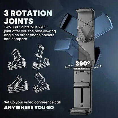Foldable Universal Phone Holder Clip w/360 Degree Rotating