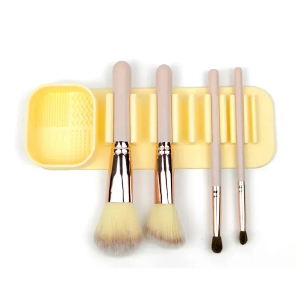 Silicone Makeup Brush Holder with Cleaning Pad
