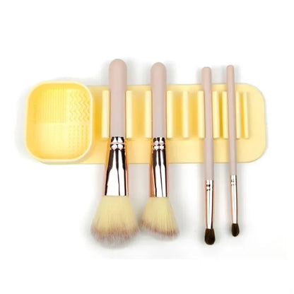 Silicone Makeup Brush Holder with Cleaning Pad