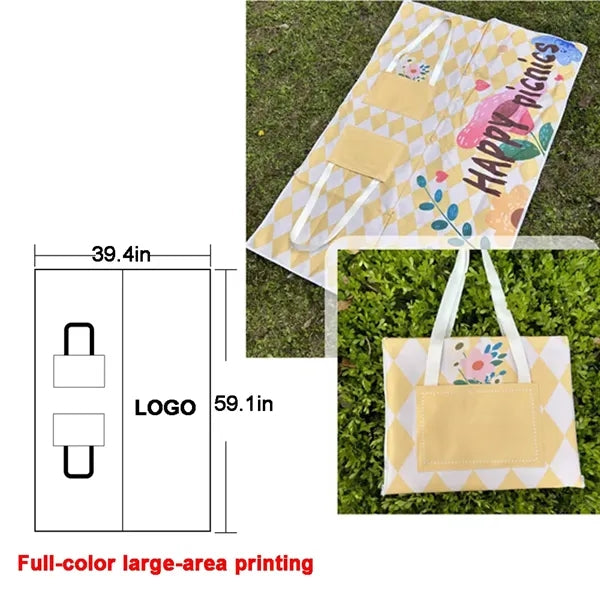 Custom Full-color Printed Oxford Cloth Bag Picnic Mat