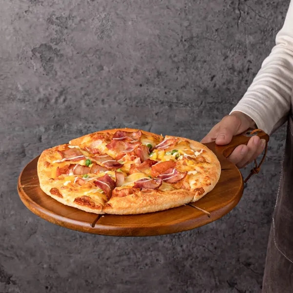 Wooden Pizza Tray Cutting Board With Handles