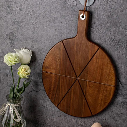Wooden Pizza Tray Cutting Board With Handles