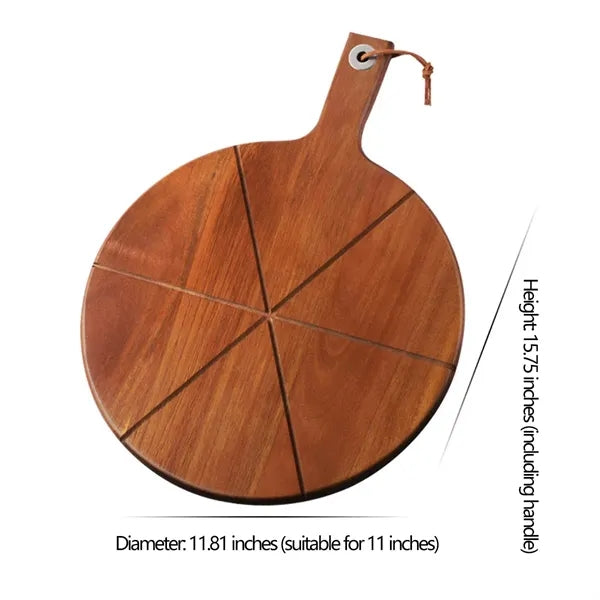 Wooden Pizza Tray Cutting Board With Handles
