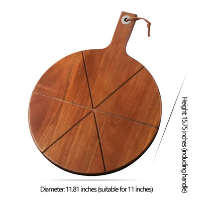 Wooden Pizza Tray Cutting Board With Handles