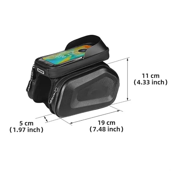 Waterproof Bike Top Tube Frame Bag Holds Smartphone