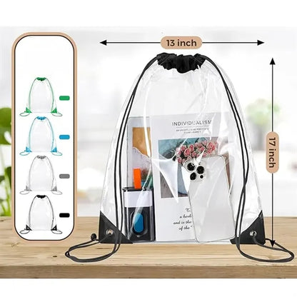 Portable PVC Clear Drawstring Backpack 13''x17'' MOQ100PCS