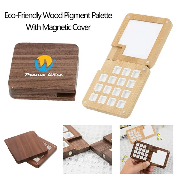 Eco-Friendly Wood Pigment Palette With Magnetic Cover